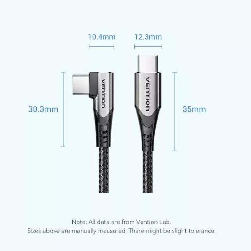 VENTION TRAHF cavo USB-C su USB-C 1m grigio 10Gbps 100W PD video 4K