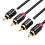 Vention VAB-R06-B200 Cavo audio 2m 2x connettore maschio RCA a 2x connettore maschio RCA (nero)