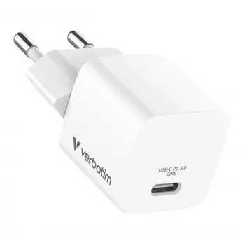 Verbatim Essentials 20W caricabatterie da parete USB-C Power Delivery nero