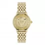 VERSACE V-Circle orologio al quarzo svizzero unisex 38mm acciaio inossidabile quadrante nero cinturino in pelle VE6F00623