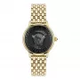 VERSACE V-Circle unisex orologio al quarzo svizzero VE6F00523 38mm quadrante nero cinturino in pelle