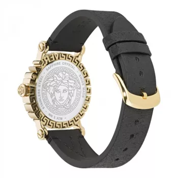 Versace V-Circle orologio da donna Swiss Quarz VE6D00223 40mm quadrante nero cinturino in pelle