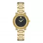 VERSACE V-Motif Orologio da donna svizzero al quarzo VE6I00523 35mm quadrante nero pelle nera