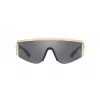 VERSACE VE2197-10006G Occhiali da sole unisex Montatura nera Lenti a specchio grigie Pilot 140 mm