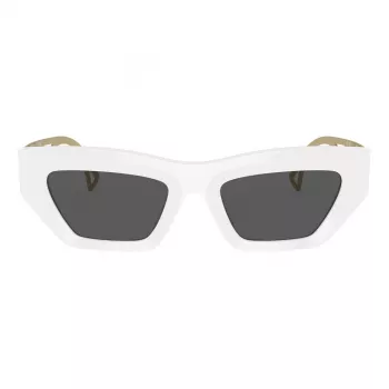 VERSACE VE4432U40187 Occhiali da sole da donna a occhio di gatto - Montatura in acetato nero, lenti in policarbonato grigie, protezione UV400