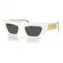 VERSACE VE4432U40187 Occhiali da sole da donna a occhio di gatto - Montatura in acetato nero, lenti in policarbonato grigie, protezione UV400