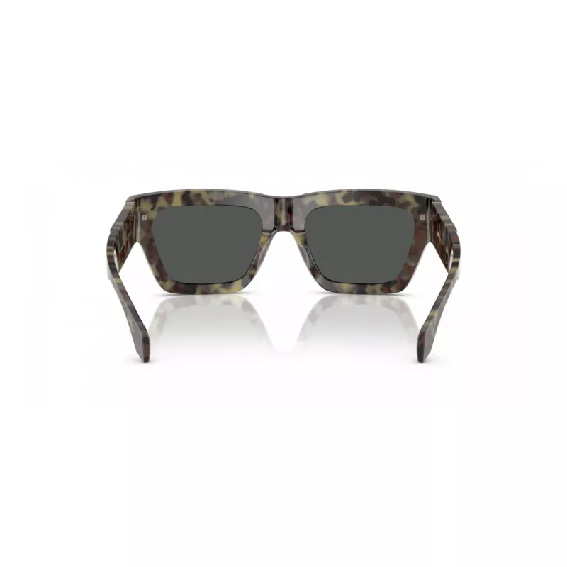 VERSACE VE4464-545687 occhiali da sole uomo rettangolari, montatura grigio trasparente, lenti grigio scuro, 52 mm