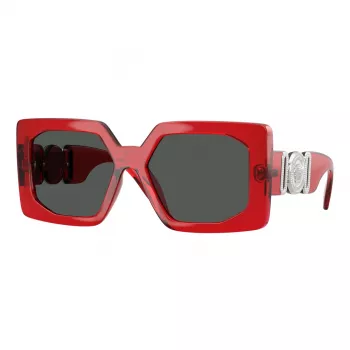 VERSACE VE4478U550087 Occhiali da sole da donna - Montatura in acetato nero, lenti in policarbonato grigie, larghezza lente 55 mm, protezione 100% UV400