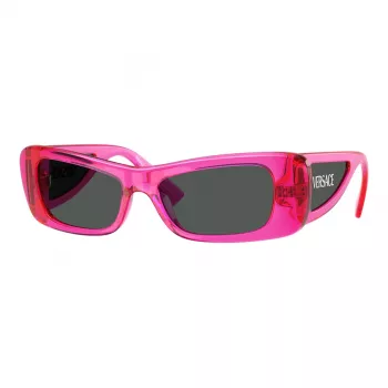 VERSACE VE4481-543487 Occhiali da sole donna cat eye - montatura in acetato nero, lenti in policarbonato grigio scuro, 54 mm