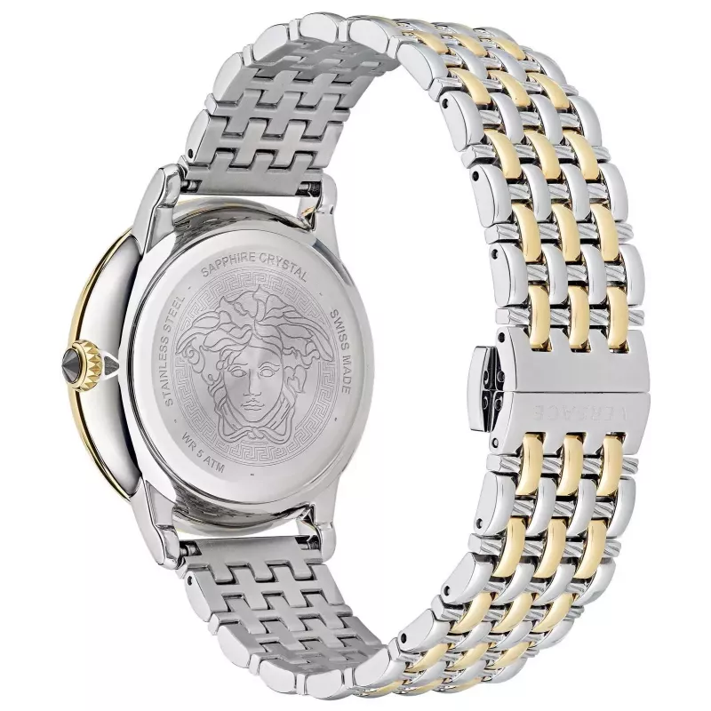 VERSACE VE6F00423 orologio al quarzo svizzero unisex 38mm quadrante nero cinturino in pelle