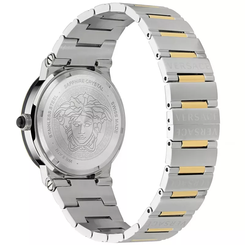 VERSACE VE7G00223 Orologio al quarzo svizzero uomo 38mm quadrante nero cinturino in pelle