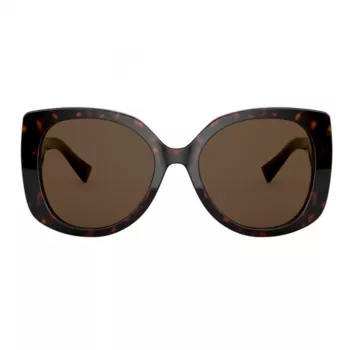 VERSACE occhiali da sole donna VE4375F-10873 Havana acetato square full-rim lenti marroni sfumate 53mm