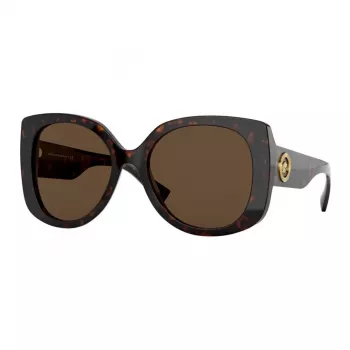 VERSACE occhiali da sole donna VE4375F-10873 Havana acetato square full-rim lenti marroni sfumate 53mm