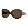 VERSACE occhiali da sole donna VE4375F-10873 Havana acetato square full-rim lenti marroni sfumate 53mm