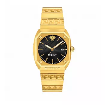 VERSACE orologio da donna VE8F00424 quarzo, 44mm quadrante nero con cinturino in pelle
