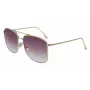Victoria Beckham VB202S-712 Occhiali da sole oversize squadrati da donna, montatura in metallo dorato, lenti marroni sfumate, 59 mm