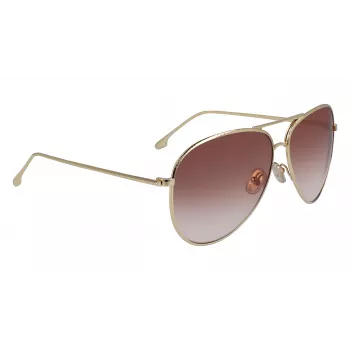 Victoria Beckham VB203S-712 Occhiali da sole donna montatura dorata lenti marroni sfumate 62 mm