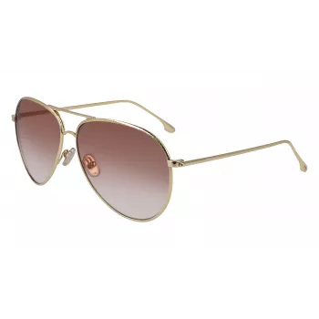 Victoria Beckham VB203S-712 Occhiali da sole donna montatura dorata lenti marroni sfumate 62 mm