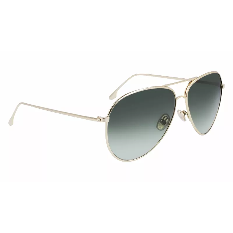 Occhiali da sole Victoria Beckham VB203S-713 a occhio di gatto oro marrone sfumato 62mm