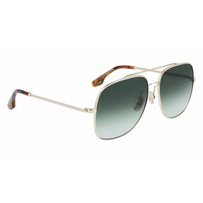Occhiali da sole da donna Victoria Beckham VB215S-700 - montatura dorata, lenti marroni sfumate, 59 mm