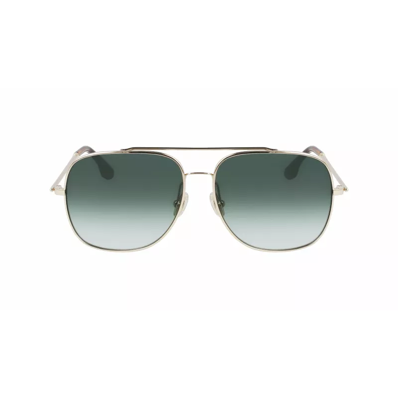 Occhiali da sole da donna Victoria Beckham VB215S-700 - montatura dorata, lenti marroni sfumate, 59 mm