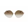 Victoria Beckham VB220S-702 Occhiali da Sole Donna Oversize Quadrati Oro Marrone Sfumato 64mm