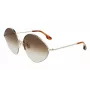 Victoria Beckham VB220S-702 Occhiali da Sole Donna Oversize Quadrati Oro Marrone Sfumato 64mm