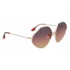 Victoria Beckham VB220S-732 Occhiali da sole da donna montatura dorata lenti marrone sfumato 64 mm