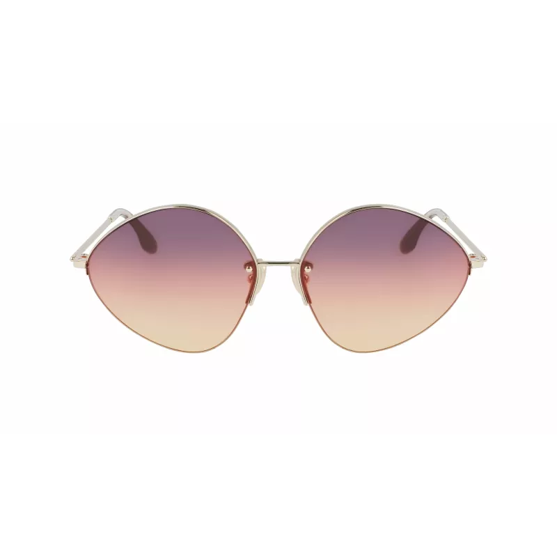 Victoria Beckham VB220S-732 Occhiali da sole da donna montatura dorata lenti marrone sfumato 64 mm