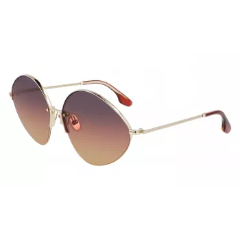 Victoria Beckham VB220S-732 Occhiali da sole da donna montatura dorata lenti marrone sfumato 64 mm