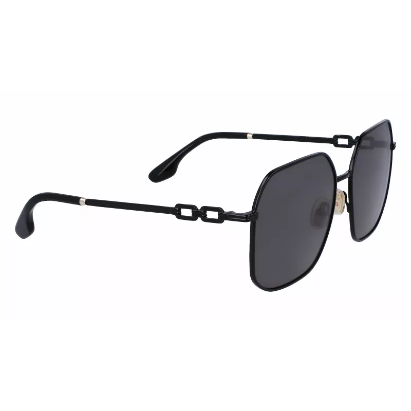 Victoria Beckham VB232S-001 Occhiali da sole donna - montatura nera, lenti sfumate grigie, 58 mm