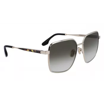 Victoria Beckham VB234S-700 occhiali da sole oversize donna montatura quadrata oro lenti marroni 59mm