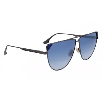 Victoria Beckham VB239S6309319 Occhiali da sole donna oversize rettangolari acetato nero lenti sfumate grigie 63mm