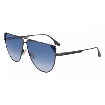 Victoria Beckham VB239S6309319 Occhiali da sole donna oversize rettangolari acetato nero lenti sfumate grigie 63mm