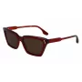 Victoria Beckham VB661S5716610 Occhiali da sole da donna in acetato quadrati - Red Havana 57mm
