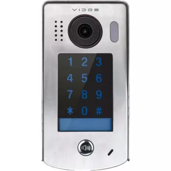 VIDOS DUO S1301D Gate Station - citofono esterno a 2 fili con telecamera 2,0 MP, obiettivo grandangolare 170°, visione notturna IR, acciaio inox, argento