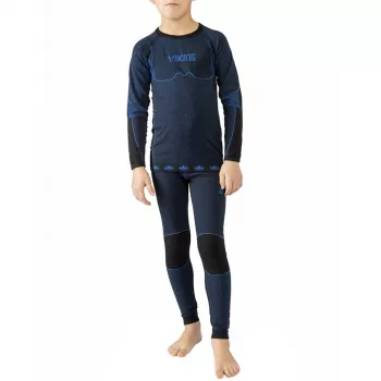 Viking Riko set intimo termico per bambino nero-blu 116-128 cm