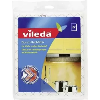 Vileda filtro piatto per cappa aspirante confezione da 2 1446 – filtro antigrasso tagliabile per cappe aspiranti, 570 x 470 mm, bianco