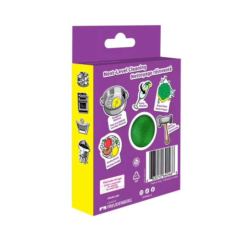 Vileda Punch pulitore flessibile per spugne, limone, 1 pezzo