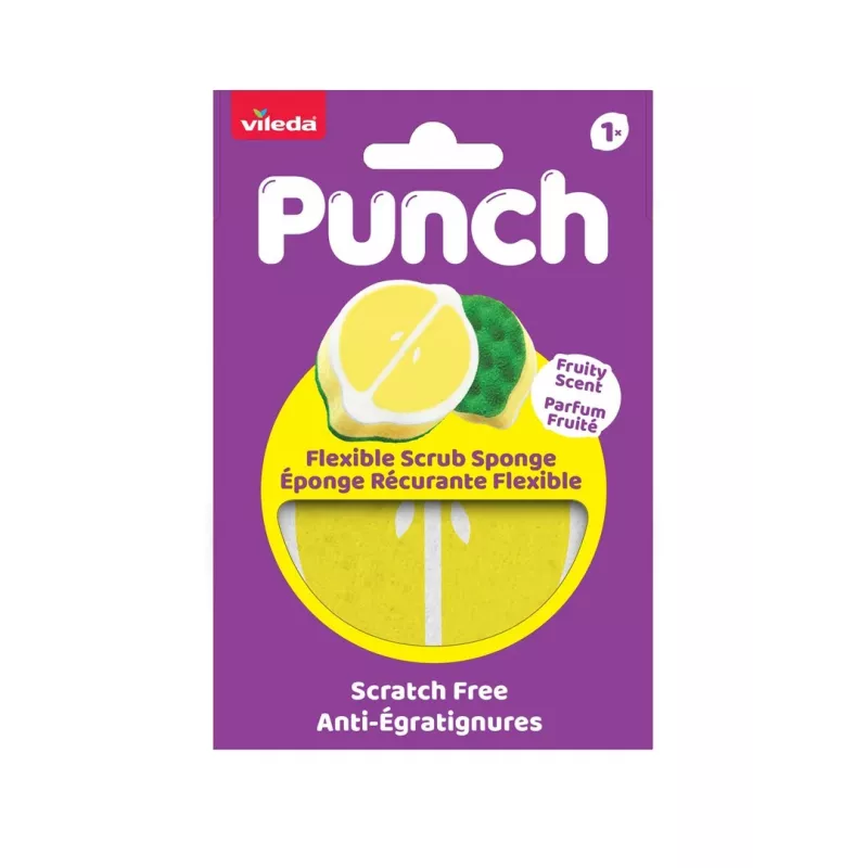 Vileda Punch pulitore flessibile per spugne, limone, 1 pezzo
