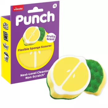 Vileda Punch pulitore flessibile per spugne, limone, 1 pezzo