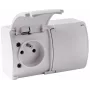 VIPLAST KOALA 162-01 presa doppia con contatto di terra e coperchio a ribalta, tipo E 16A 250V, IP44 bianco