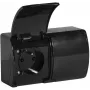 VIPLAST KOALA Presa doppia con contatto di protezione e coperchio a ribalta, nera, IP44, 16A, 230V, 2 prese