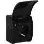 VIPLAST KOALA Presa singola da parete con contatto di protezione e coperchio a ribalta, nero, IP44, 16A, 250V, 2P+E