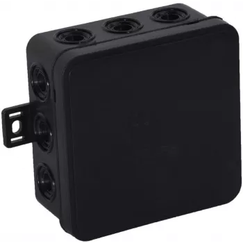 VIPLAST V6 scatola di derivazione da parete a scatto, 12 ingressi cavi, IP54, nero, 85x85x41 mm, vuota