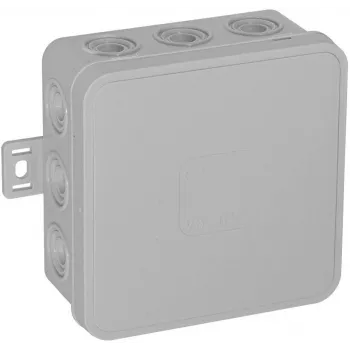 VIPLAST V6 scatola di derivazione da parete, vuota, 12 ingressi cavi, grigio, IP54, 85x85x41mm, con coperchio a scatto