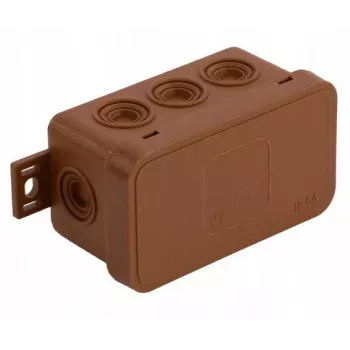 VIPLAST V8 Klik scatola di derivazione da parete, vuota, 8 ingressi cavi, IP54, marrone, 80x45x41mm