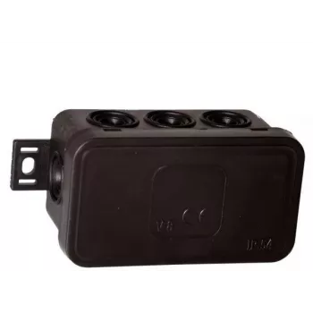VIPLAST V8 Scatola di derivazione da parete, 8 ingressi, IP54, nero, 80x45x41mm