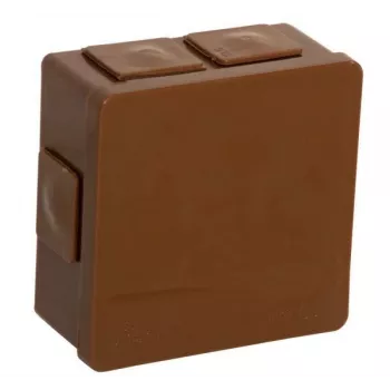 VIPLAST VP-02 Scatola di derivazione da incasso, 6 ingressi cavi, coperchio a scatto, marrone, IP55, 86x86x40 mm