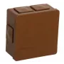VIPLAST VP-02 Scatola di derivazione da incasso, 6 ingressi cavi, coperchio a scatto, marrone, IP55, 86x86x40 mm